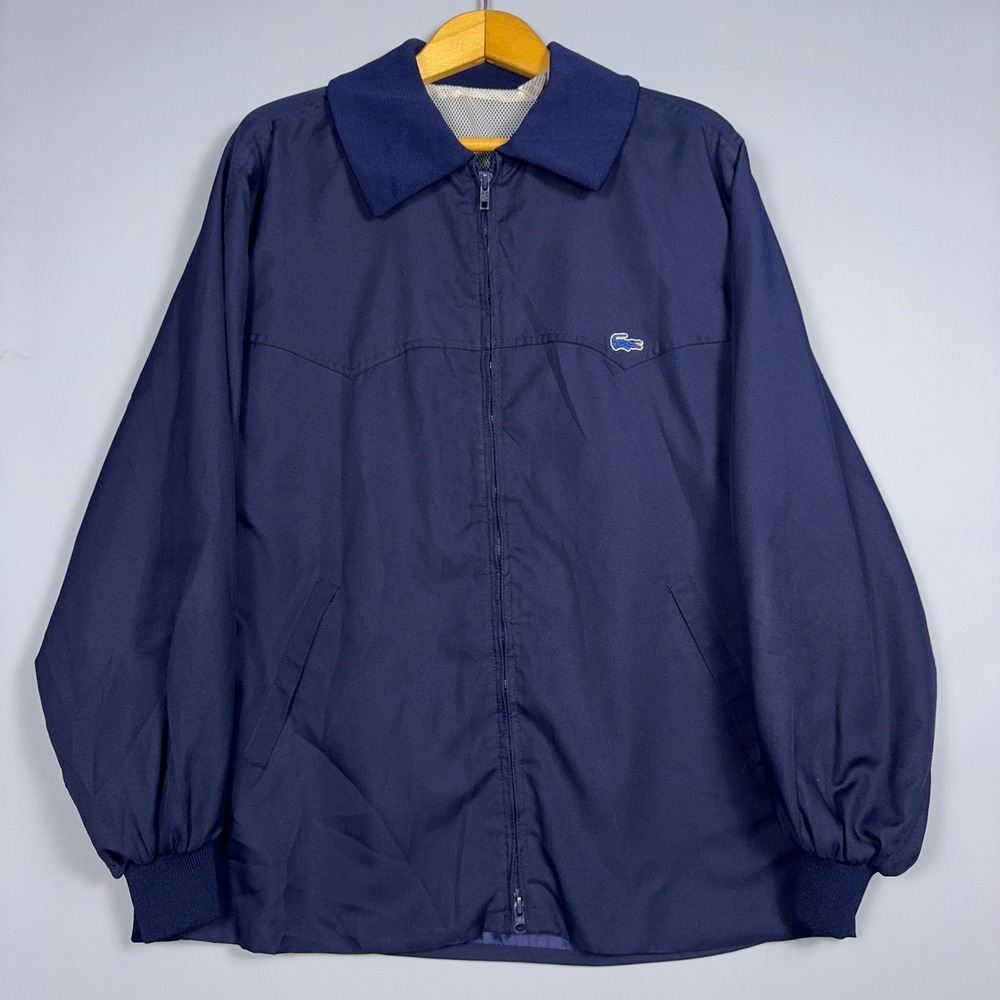 Lacoste Vintage Harrington Jacket Mens‎ Large Windbreaker Rain Blue Crocodile